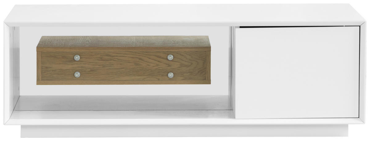 Couchtisch Hasti Eiche furniert rechteckig Weiß, Eichefarben  - Eichefarben/Weiß, Design, Holz/Holzwerkstoff (120/40/60cm) - MID.YOU