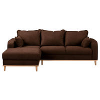 ECKSOFA Mikrofaser Braun  - Wengefarben/Braun, Design, Holz/Textil (150/230cm) - Livetastic