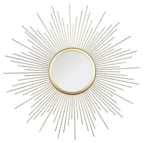 WANDSPIEGEL 60/60/1 cm    in rund  - Goldfarben, LIFESTYLE, Glas/Metall (60/60/1cm)
