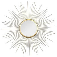 WANDSPIEGEL 60/60/1 cm    in rund  - Goldfarben, LIFESTYLE, Glas/Metall (60/60/1cm)