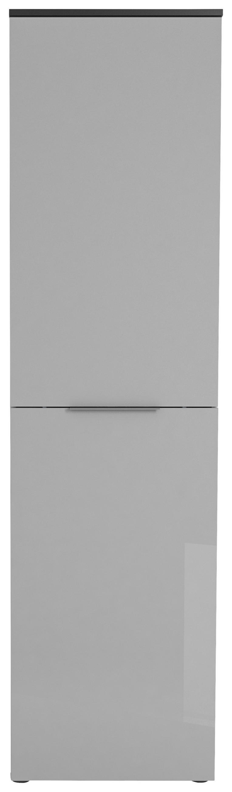 GARDEROBENSCHRANK Anthrazit, Grau  - Chromfarben/Anthrazit, Design, Glas/Holzwerkstoff (52,6/195,7/40cm)