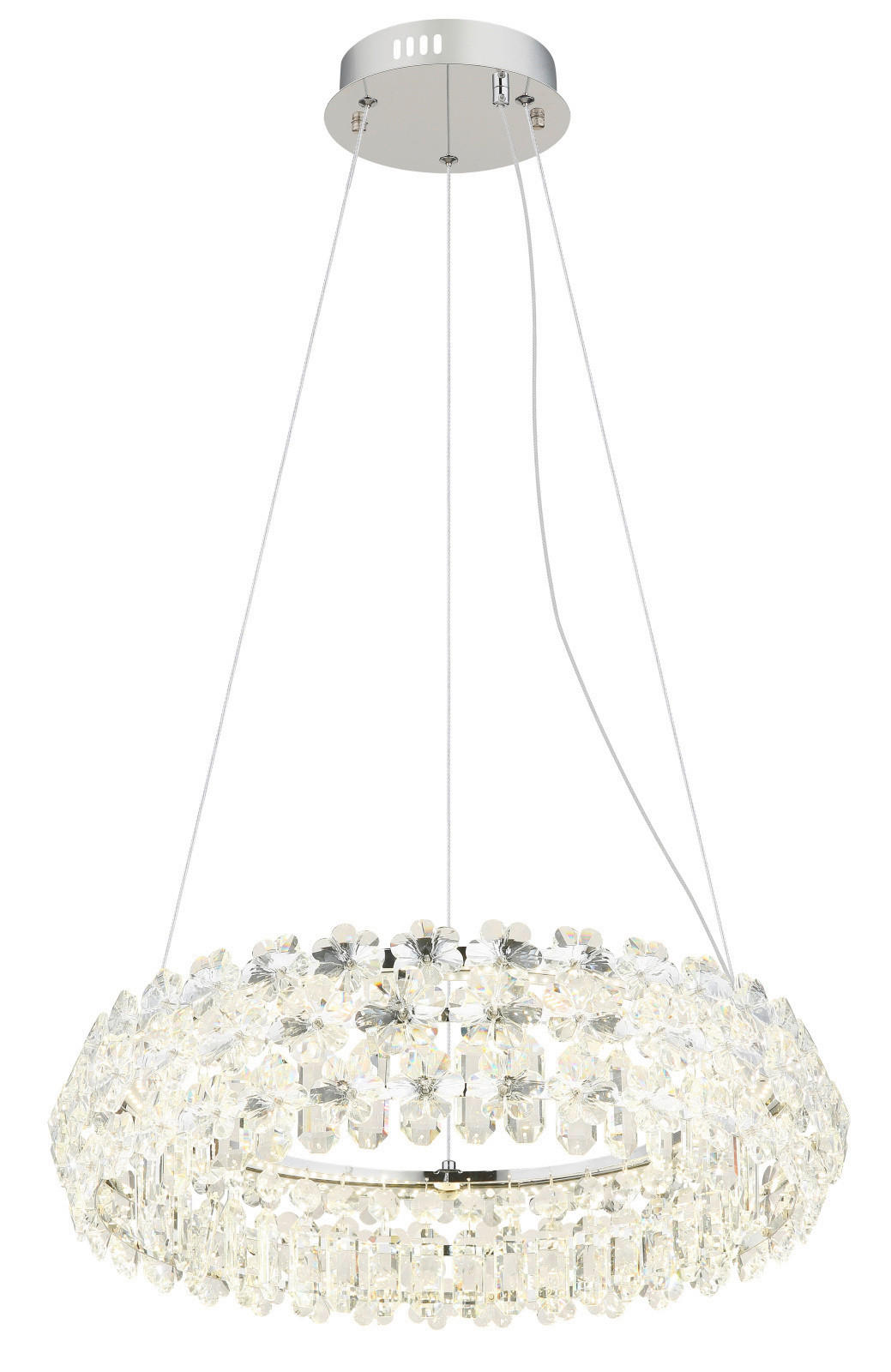 ZÁVESNÉ LED SVIETIDLO, 60/150 cm  - chrómová, Basics, kov/sklo (60/150cm)