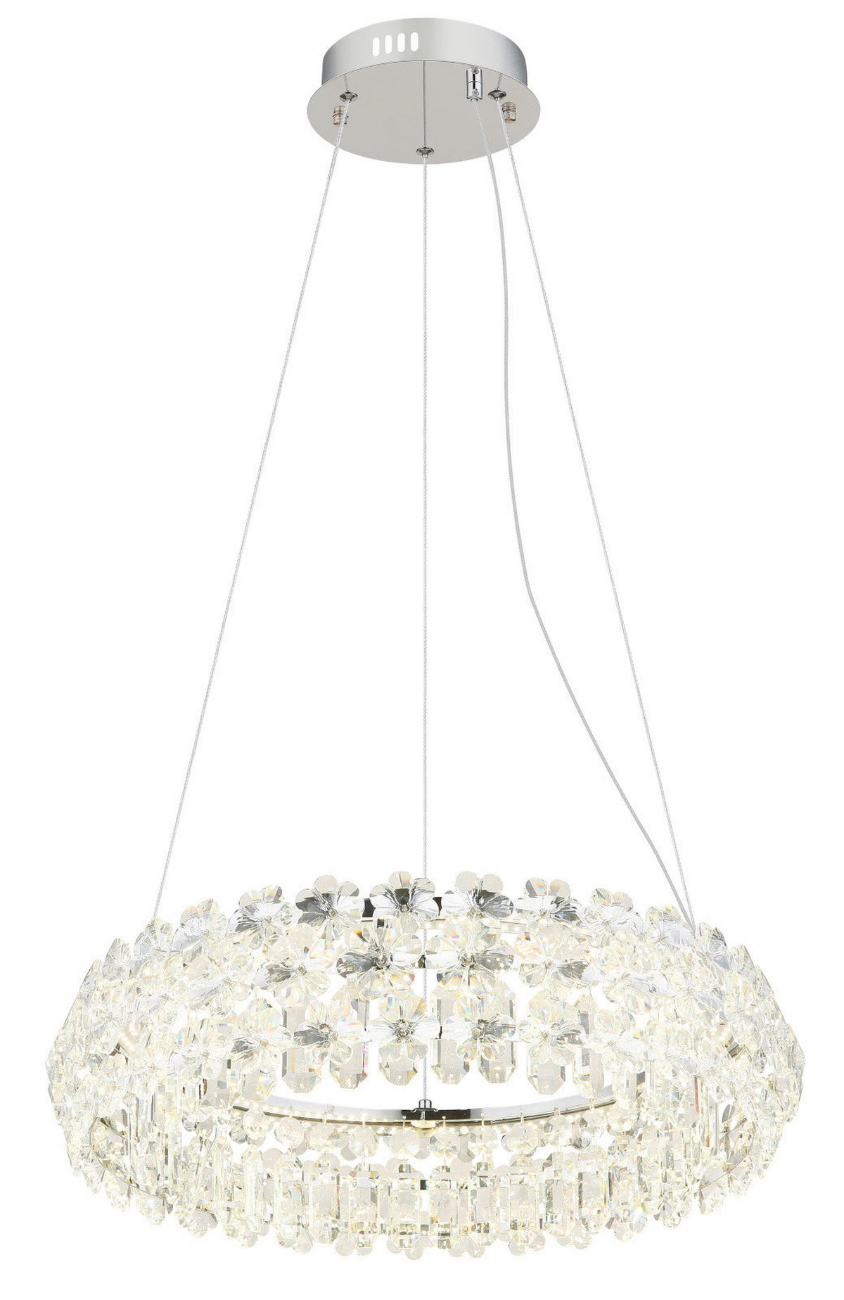 ZÁVESNÉ LED SVIETIDLO, 60/150 cm  - chrómová, Basics, kov/sklo (60/150cm)