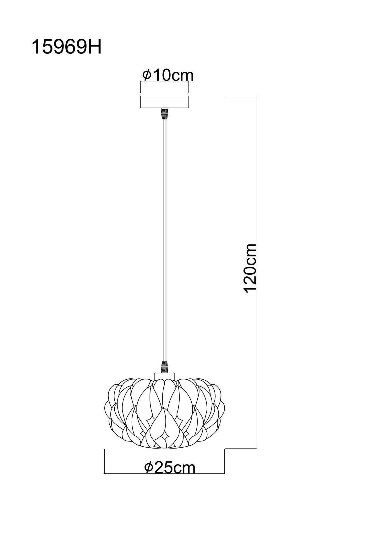 HÄNGELEUCHTE Juana 25/120 cm  - Klar/Chromfarben, Design, Kunststoff/Metall (25/120cm) - Globo