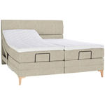 BOXSPRINGBETT 180/200 cm  in Beige  - Eichefarben/Beige, KONVENTIONELL, Holz/Textil (180/200cm) - Voleo