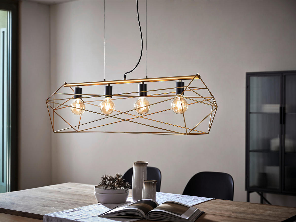 HÄNGELEUCHTE Abraxas 106/29,5/150 cm   - Goldfarben/Schwarz, Basics, Metall (106/29,5/150cm)