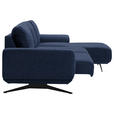 ECKSOFA in Webstoff Blau  - Blau/Schwarz, Design, Textil/Metall (320/172cm) - Valnatura