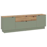 TV-ELEMENT 180/59,5/40 cm  - Salbeigrün/Eiche Artisan, Basics, Holzwerkstoff/Kunststoff (180/59,5/40cm)