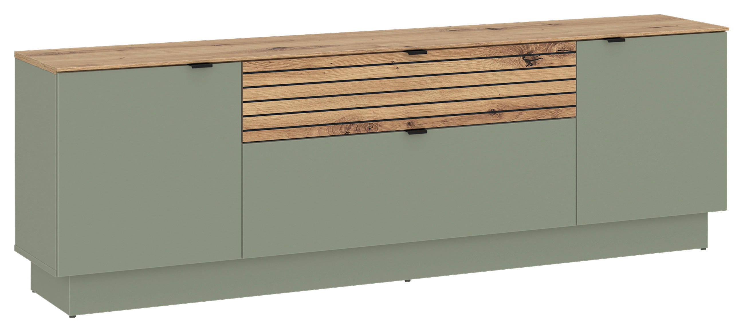 XXXLutz TV-Element Nexa Salbeigrün, Eiche Artisan 180x59.5x40 cm