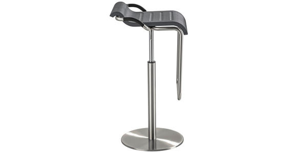 BARHOCKER in Metall, Kunststoff Chromfarben, Dunkelgrau - Chromfarben/Dunkelgrau, Design, Kunststoff/Metall (47/70-97/42cm) - Novel