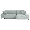ECKSOFA Flachgewebe Hellgrau  - Hellgrau/Schwarz, Konventionell, Textil/Metall (295/180cm) - Carryhome