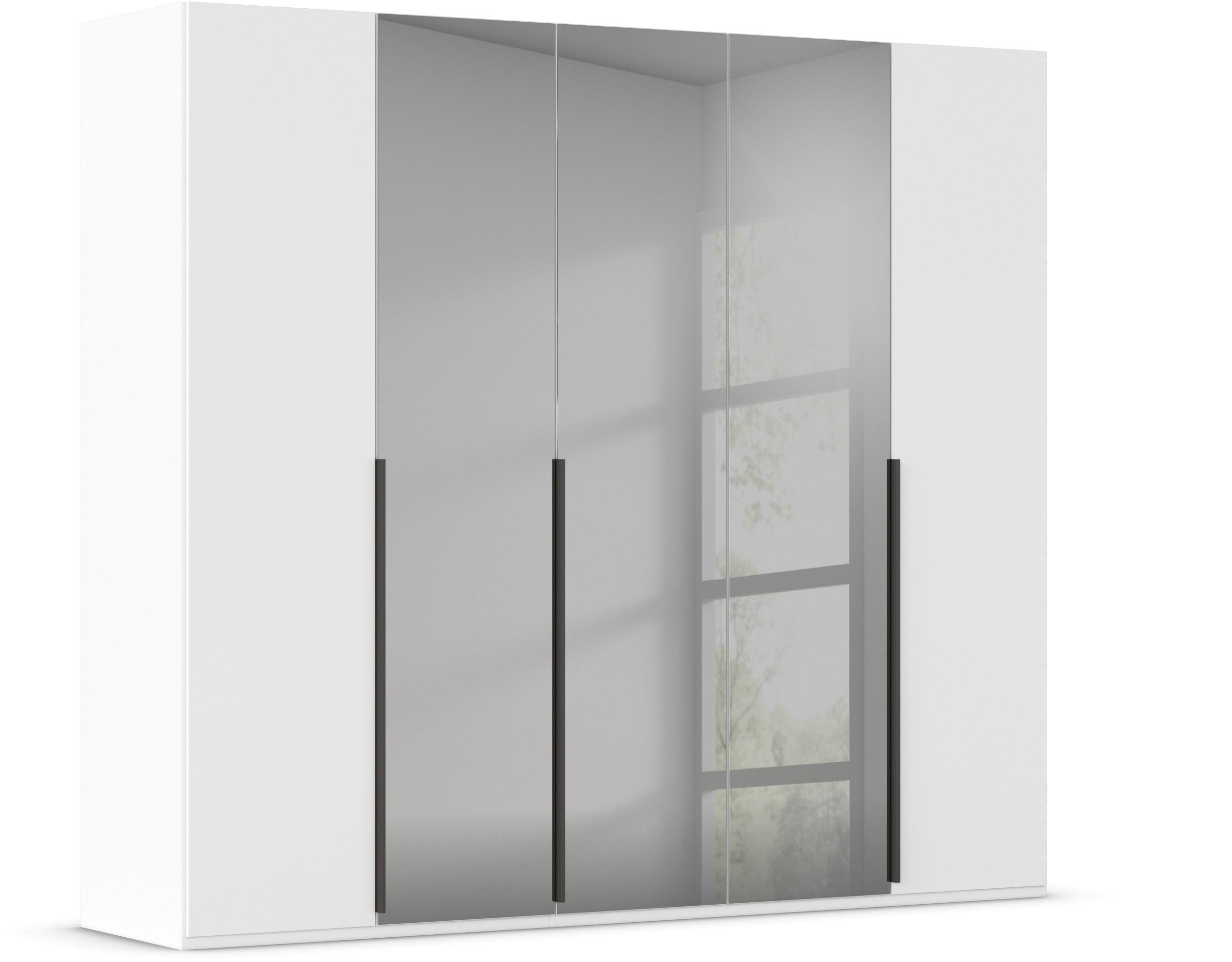 DREHTÜRENSCHRANK in Grau, Weiss  - Weiss/Graphitfarben, Trend, Glas/Holzwerkstoff (251/223/61cm) - Rauch Möbel