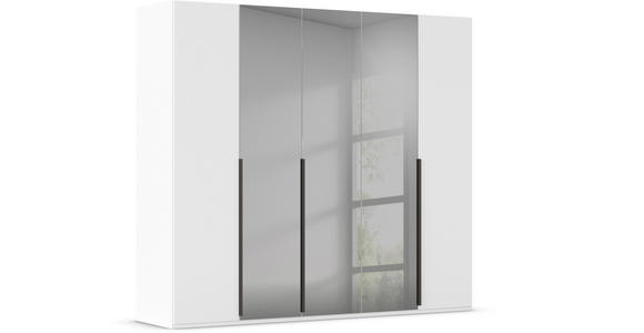 DREHTÜRENSCHRANK 251/223/61 cm 5-türig Grau, Weiß - Graphitfarben/Weiß, Trend, Glas/Holzwerkstoff (251/223/61cm) - Novel