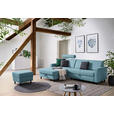 ECKSOFA in Webstoff Hellblau  - Schwarz/Hellblau, Design, Kunststoff/Textil (165/257cm) - Xora