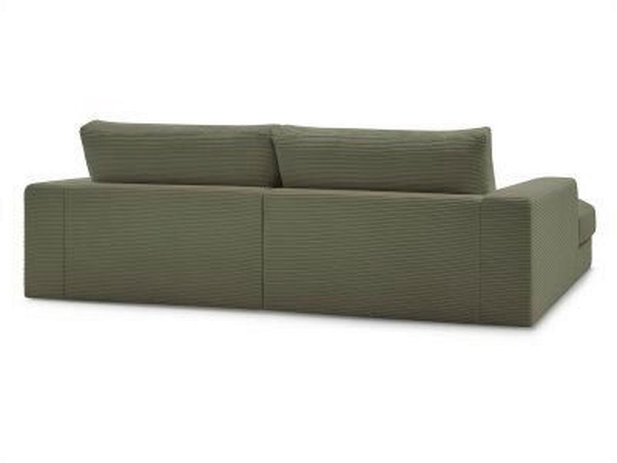 BIGSOFA LEONARD Cord Hellgrün  - Schwarz/Hellgrün, MODERN, Kunststoff/Textil (234/77/159cm)
