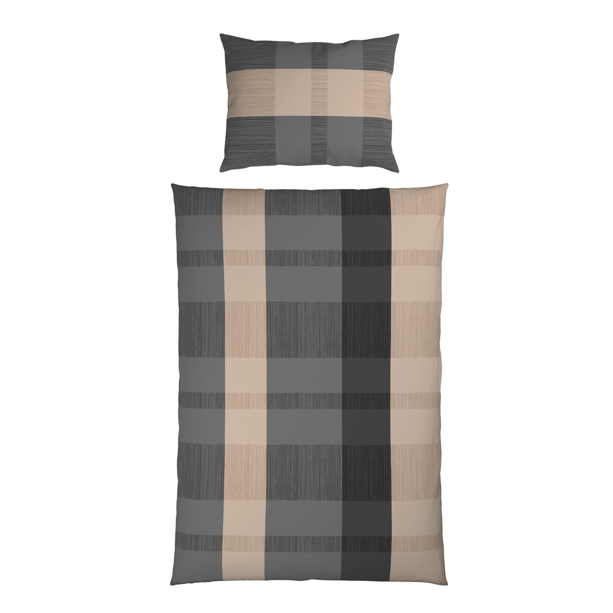 BETTWÄSCHE 2-teilig 140/200 cm  - Anthrazit/Beige, KONVENTIONELL, Textil (140/200cm) - Esposa
