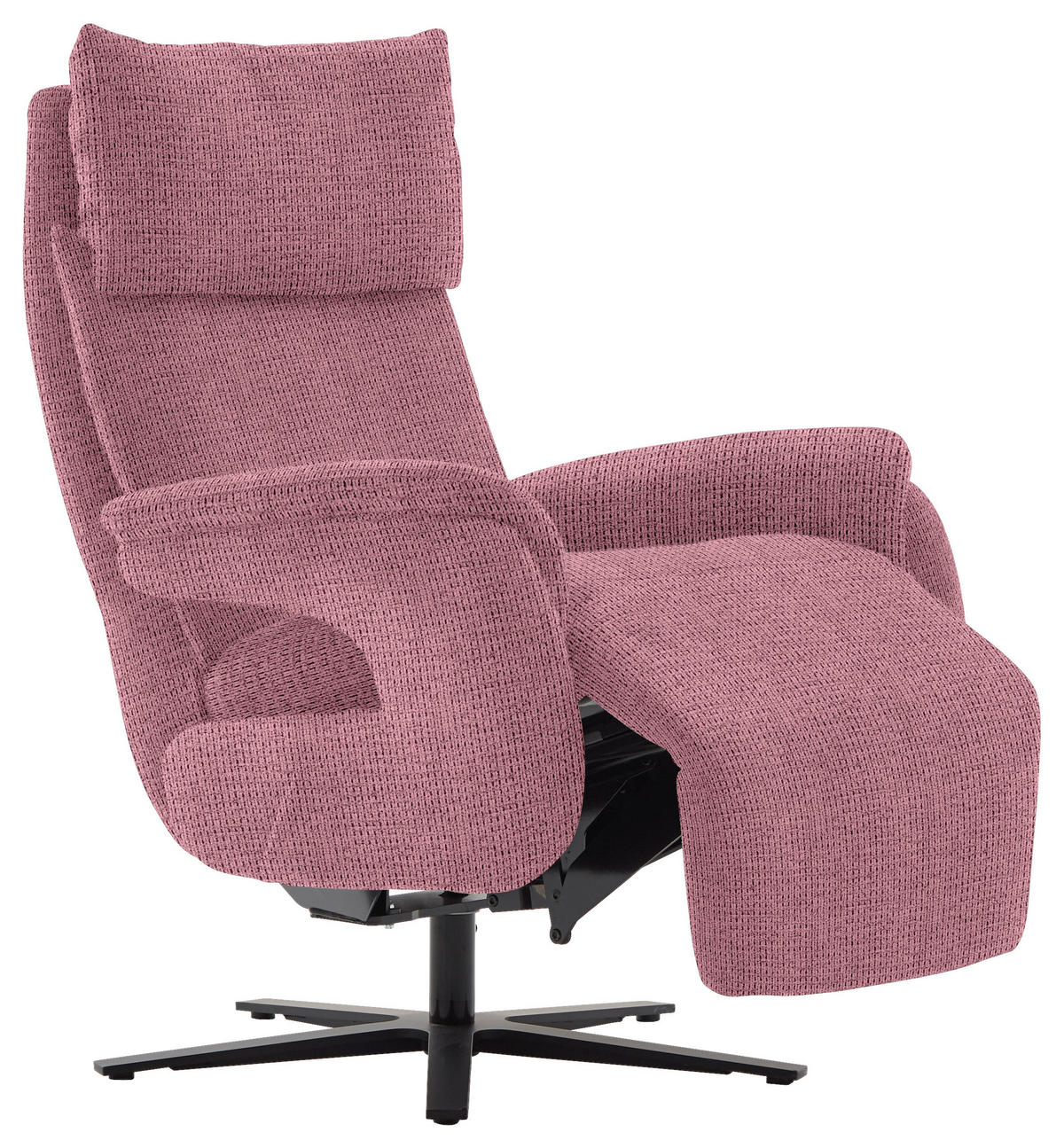FERNSEHSESSEL in Struktur Flieder  - Flieder/Schwarz, Modern, Textil/Metall (73/113-117/85cm) - Cantus