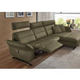 ECKSOFA in Echtleder Olivgrün  300/157 cm  - Schwarz/Olivgrün, Design, Leder/Metall (300/157cm) - Dieter Knoll