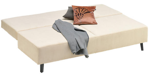SCHLAFSOFA Spicy in Cord Beige  - Beige/Schwarz, Design, Textil/Metall (193/85/88cm) - Novel