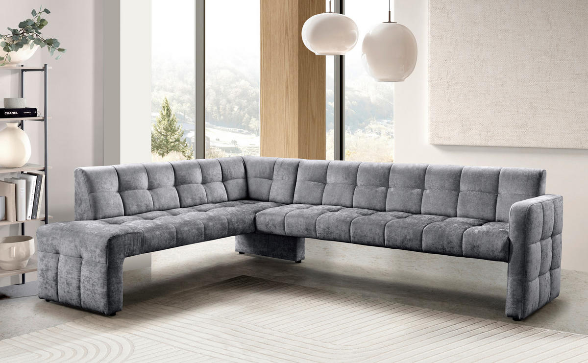 KLUPA KUTNA  antracit  drvo, tekstil, drvni materijal      - crna/antracit, Moderno, drvni materijal/drvo (265/197cm) - Livetastic