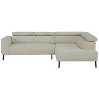 ECKSOFA Beige Feincord  - Beige/Schwarz, Design, Textil/Metall (280/205cm) - Xora
