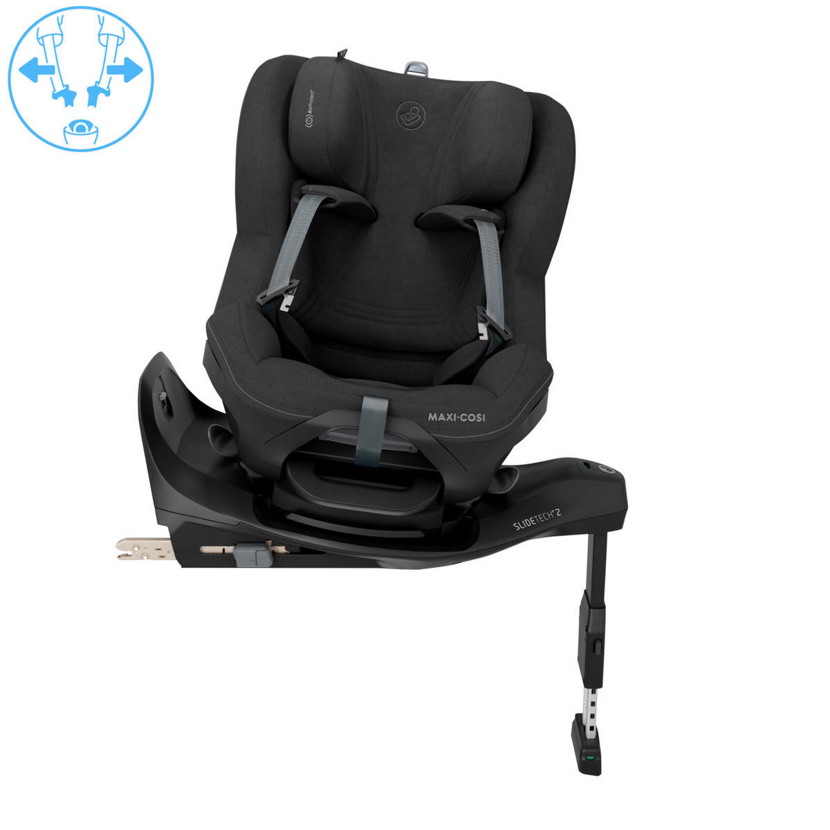 REBOARDER-KINDERSITZ Mica Slide Pro  - Schwarz, Basics, Kunststoff/Textil (43,5/46,8 - 70/66 - 76,2cm) - Maxi-Cosi