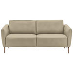 2-SITZER-SOFA  in Echtleder Ecru   - Ecru/Eichefarben, Natur, Leder/Holz (207/86/87cm) - Valnatura