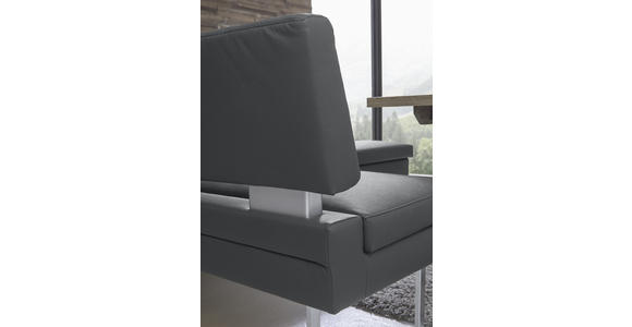 ECKBANK 158/200 cm  in Grau, Edelstahlfarben  - Edelstahlfarben/Grau, Design, Textil/Metall (158/200cm) - Dieter Knoll