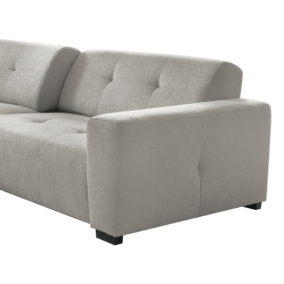 ECKSOFA AUSTIN Hellgrau Flachgewebe Sitztiefenverstellung  - Hellgrau/Schwarz, Design, Kunststoff/Textil (169/286cm) - Livetastic