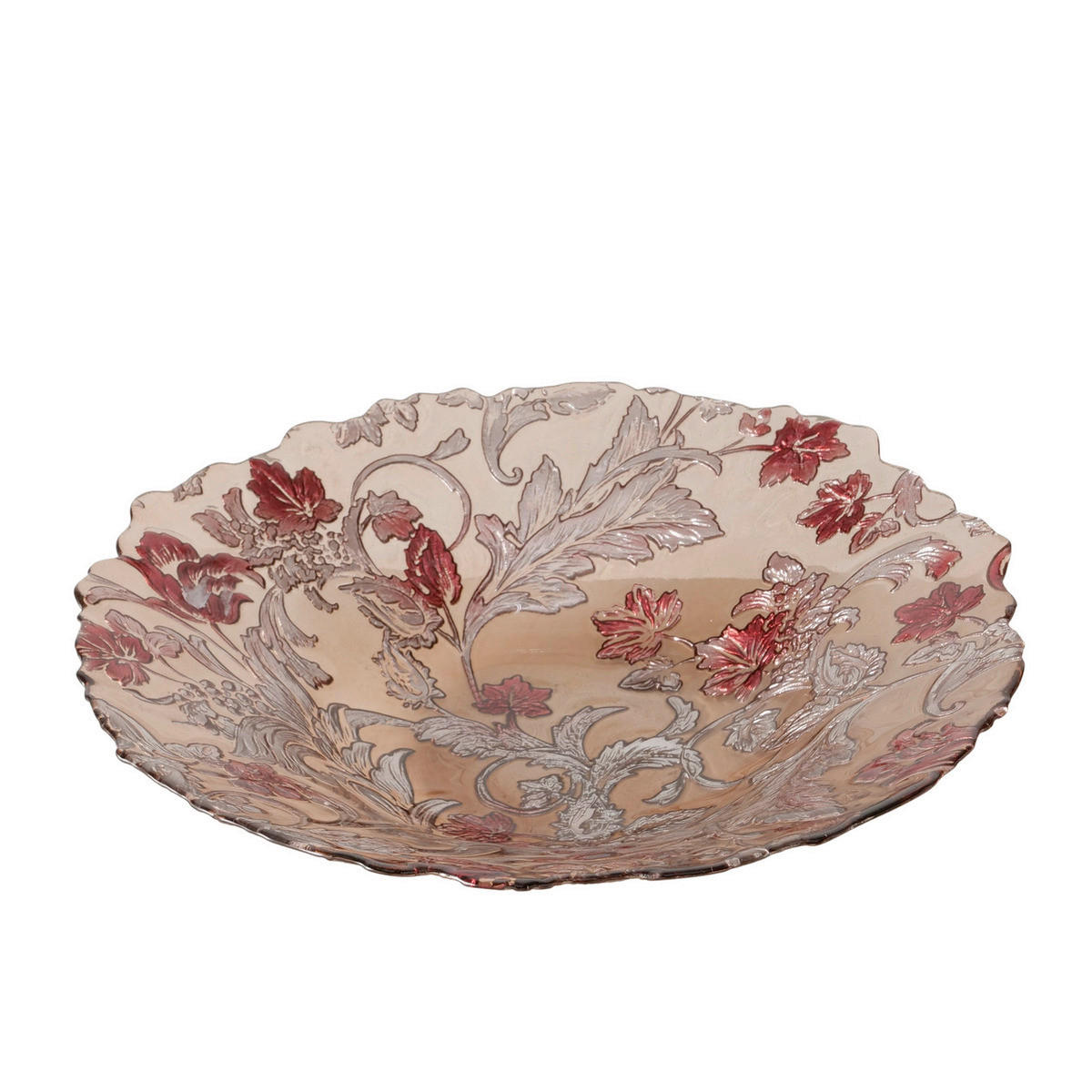 DEKORAČNÁ MISKA  - ružová/tmavoružová, Basics, sklo (30/30/6cm)