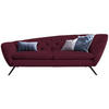 CHESTERFIELD-SOFA in Mikrofaser Schwarz, Beere  - Beere/Schwarz, Design, Textil/Metall (223/84/90cm) - Pure Home Lifestyle