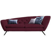 CHESTERFIELD-SOFA in Mikrofaser Beere, Schwarz  - Beere/Schwarz, Design, Textil/Metall (223/84/90cm) - Pure Home Lifestyle