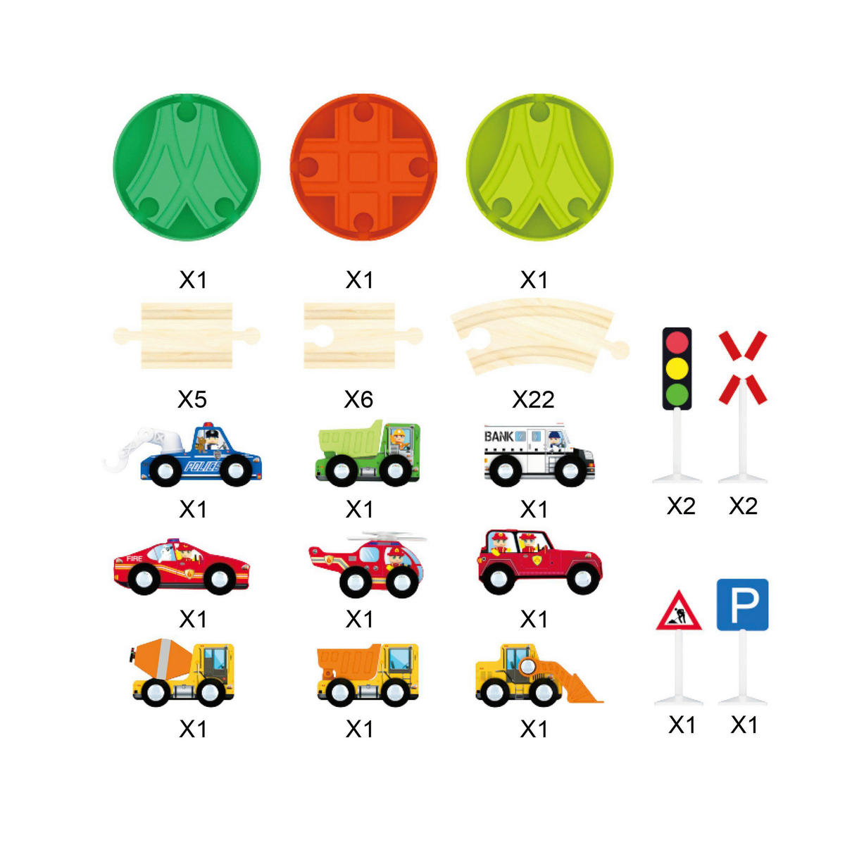 SPIELZUG  - Multicolor, Basics, Holz/Kunststoff