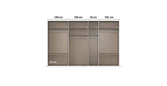 DREHTÜRENSCHRANK 350/223/61 cm,  in Graphitfarben, 7-türig  - Chromfarben/Edelstahlfarben, Basics, Glas/Holzwerkstoff (350/223/61cm) - Novel