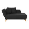 RÉCAMIERE in Flachgewebe Schwarz  - Eichefarben/Schwarz, Modern, Holz/Textil (205/74/94cm) - Bali