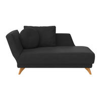 RÉCAMIERE in Flachgewebe Schwarz  - Eichefarben/Schwarz, Modern, Holz/Textil (205/74/94cm) - Bali