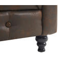 CHESTERFIELD-SOFA Lederlook, Mikrofaser Braun, Schwarz  - Schwarz/Braun, Trend, Holz/Textil (165/73/87cm) - Xora