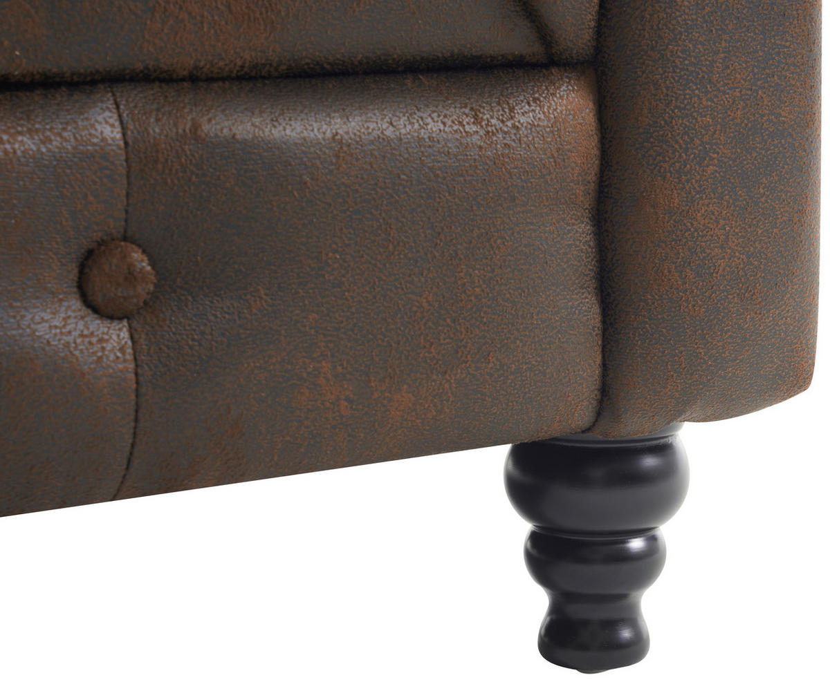 CHESTERFIELD-KANAPÉ fa, textil fekete, barna  - barna/fekete, Trend, textil/fa (165/73/87cm) - Xora