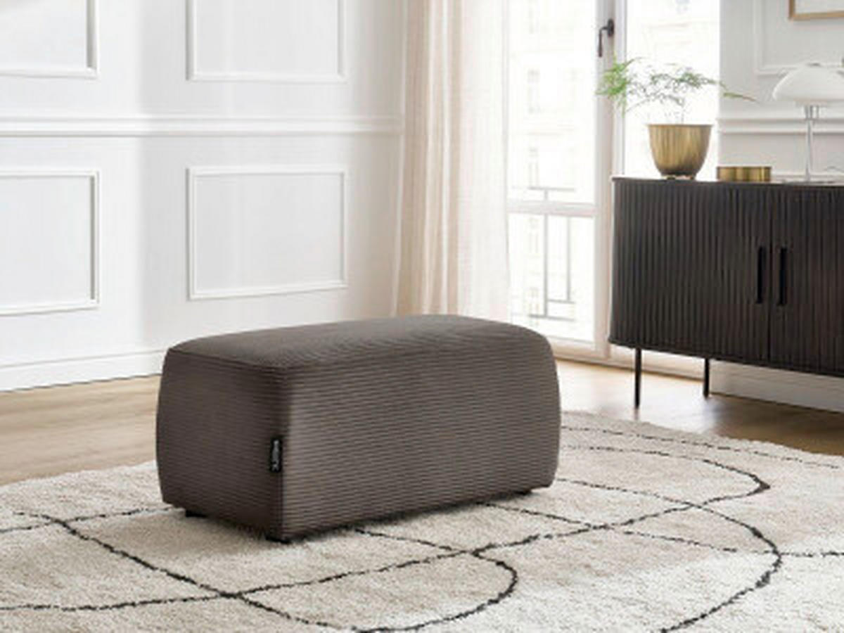 HOCKER ATILLA Cord Taupe  - Taupe/Schwarz, MODERN, Kunststoff/Textil (92/44/48cm)