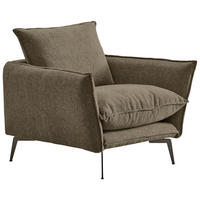 SESSEL Webstoff Braun    - Schwarz/Braun, Design, Textil/Metall (96/84/100cm) - Livetastic