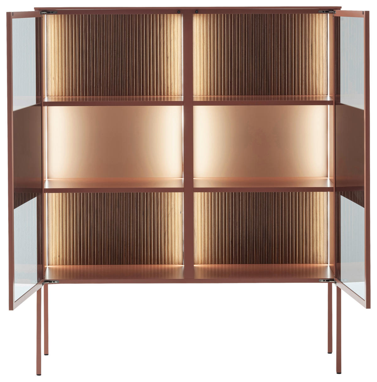 HIGHBOARD Dunkelrosa  120/145/45 cm  - Dunkelrosa, Design, Glas/Holz (120/145/45cm) - Schöner Wohnen