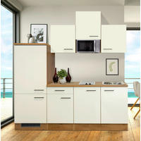 KUCHYNSKÁ LINKA AVILA - čierna/magnóliová, Modern, kov/kompozitné drevo (210cm) - FlexWell
