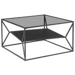 COUCHTISCH Rauchglas, ESG, Klarglas 75/75/43 cm quadratisch Grau, Schwarz  - Schwarz/Grau, Design, Glas/Metall (75/75/43cm) - Carryhome
