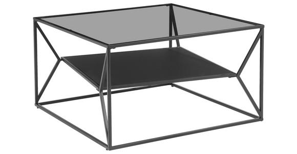 COUCHTISCH Rauchglas, ESG, Klarglas 75/75/43 cm quadratisch Grau, Schwarz  - Schwarz/Grau, Design, Glas/Metall (75/75/43cm) - Carryhome