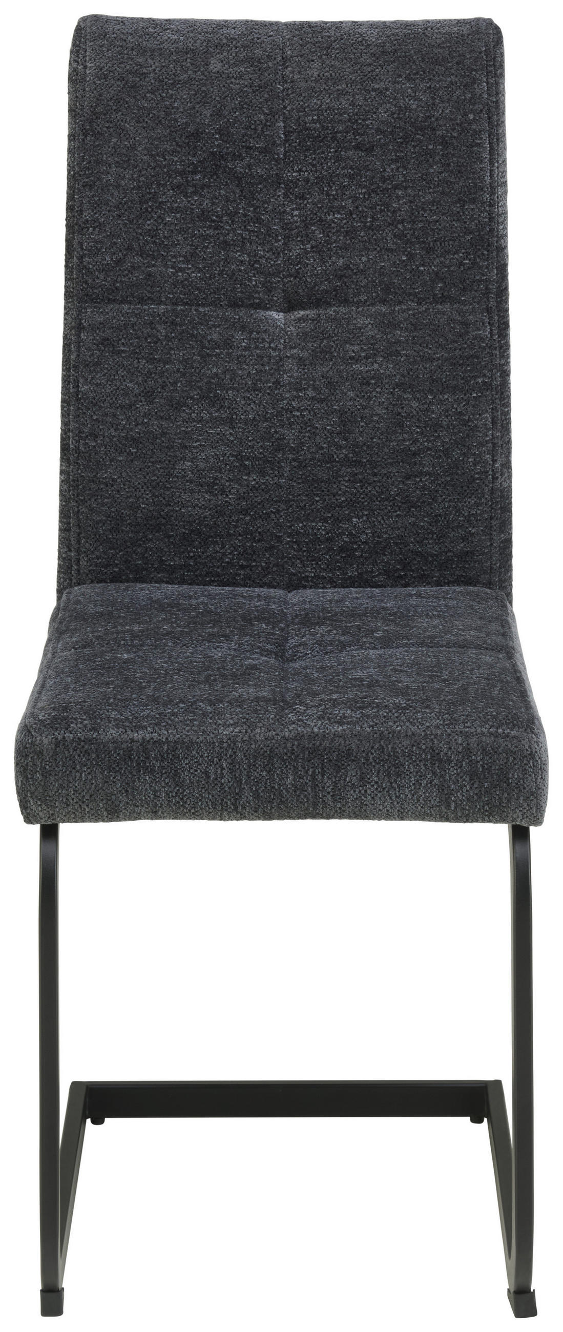 SCHWINGSTUHL  in Eisen Leinenoptik  - Dunkelgrau/Schwarz, LIFESTYLE, Textil/Metall (39/98/43cm) - MID.YOU