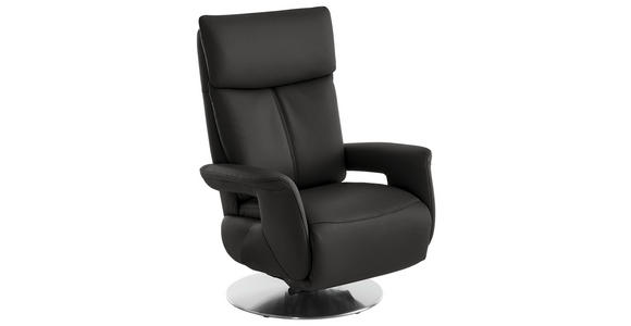 RELAXSESSEL in Leder Grau - Edelstahlfarben/Grau, Design, Leder/Metall (78/112/85cm) - Cantus