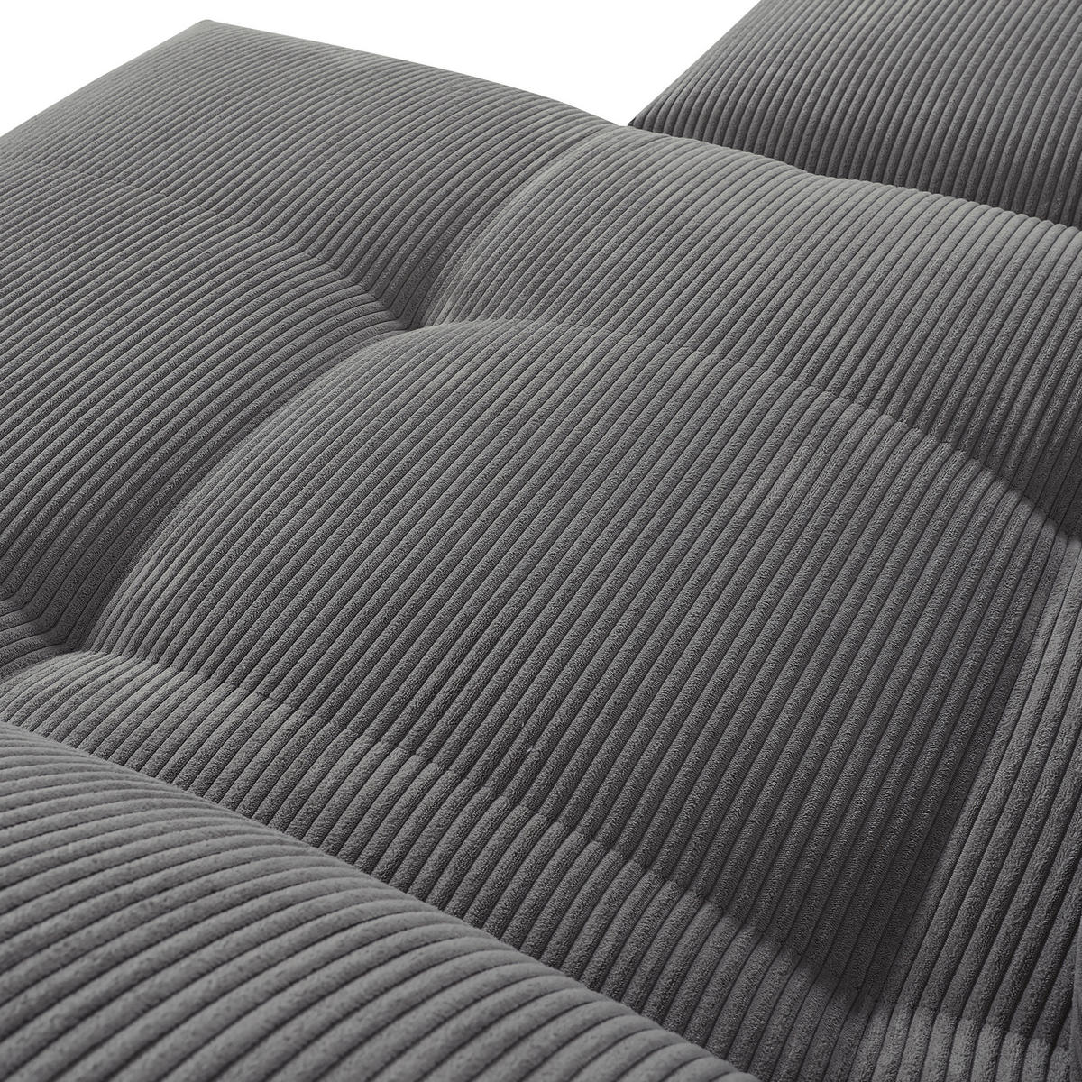 ECKSOFA in Cord Dunkelgrau  - Dunkelgrau/Schwarz, Konventionell, Textil/Metall (311/176cm) - Carryhome
