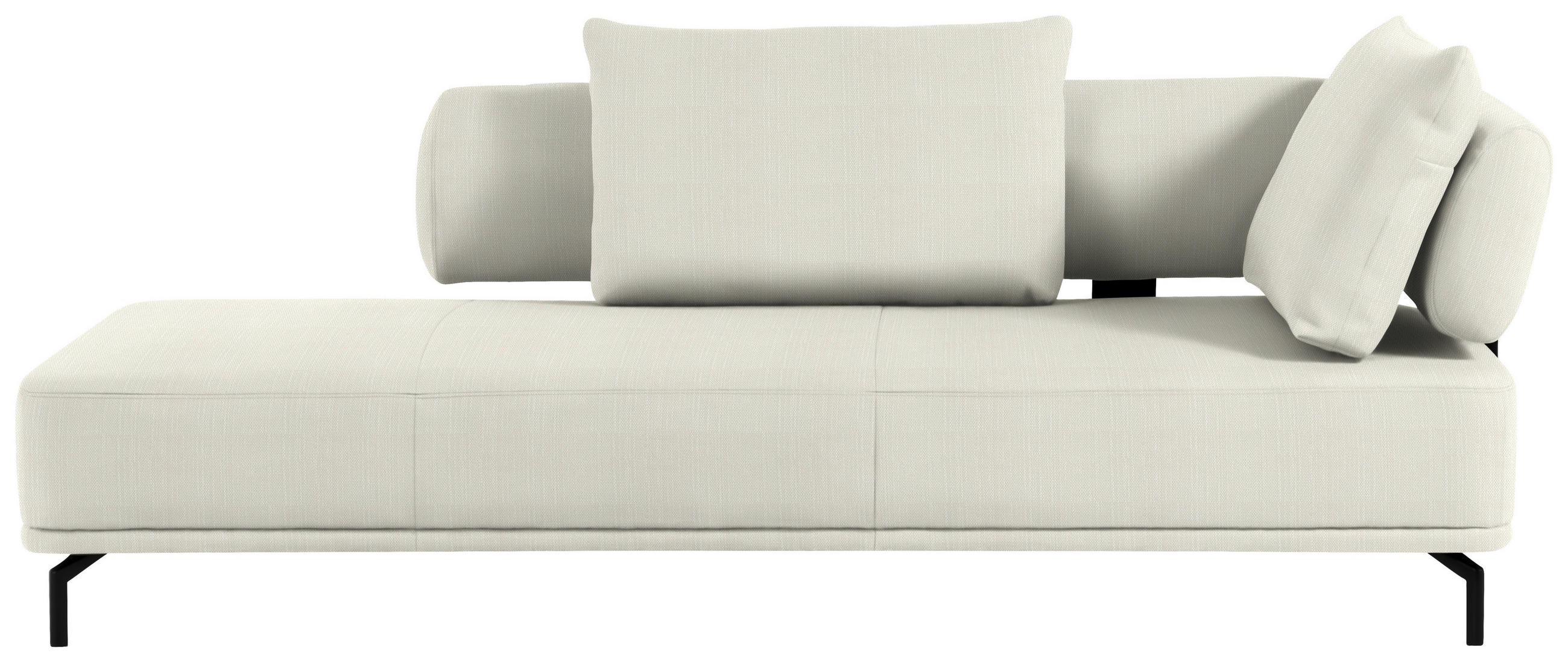 RÉCAMIERE in Flachgewebe Naturfarben - Schwarz/Naturfarben, Design, Textil/Metall (227/89/101cm) - Dieter Knoll
