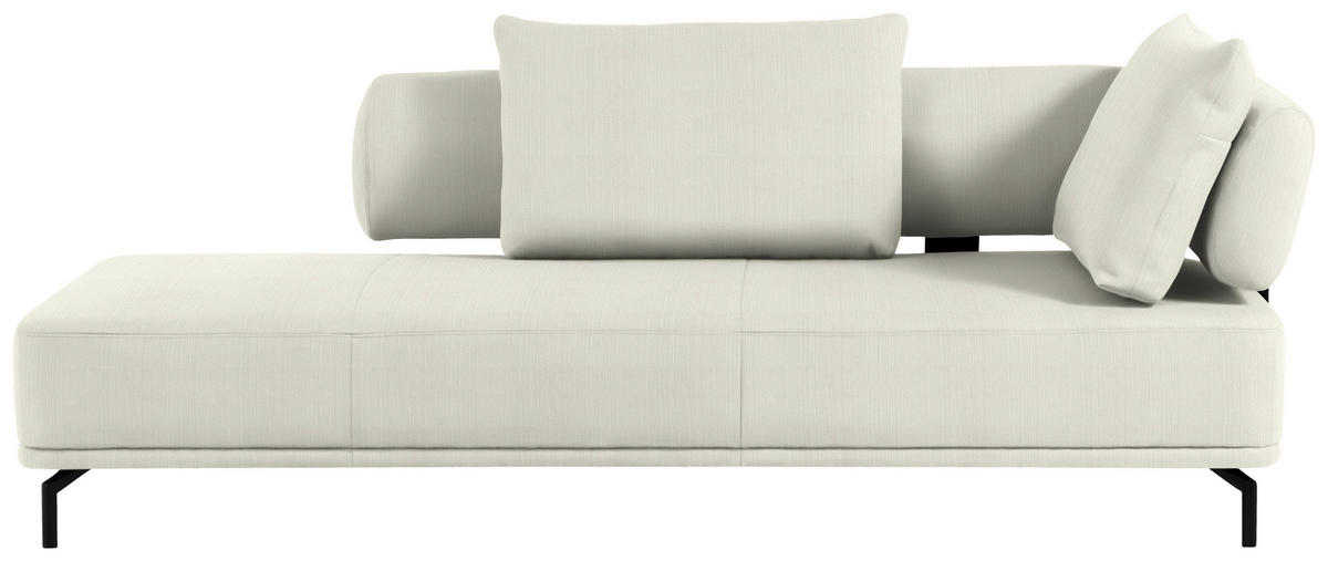 RÉCAMIERE in Flachgewebe Naturfarben  - Schwarz/Naturfarben, Design, Textil/Metall (227/89/101cm) - Dieter Knoll