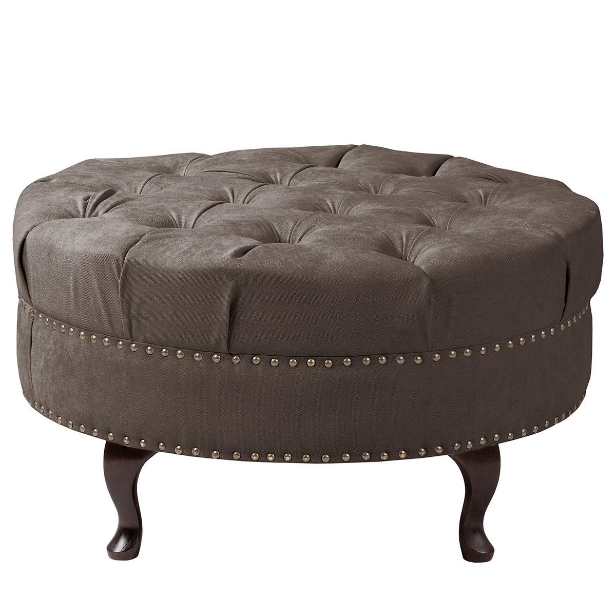 HOCKER Textil Graubraun  - Graubraun/Braun, Design, Holz/Textil (80/45/80cm) - Livetastic